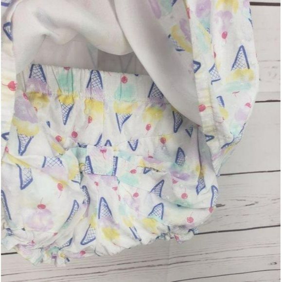 Wonder Nation 0/3‎ Months 2 Piece Ice Cream White summer Outfit - Picture 10 of 11